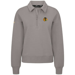 Chicago Blackhawks Levelwear Women's Canmore Quarter-Zip Pullover - Gray | NHL Lifestyle