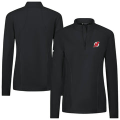 New Jersey Devils Levelwear Women's Upright Quarter-Zip Pullover - Black | NHL Clearance