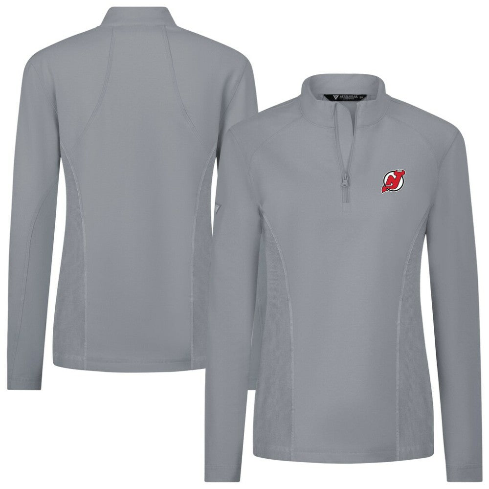 New Jersey Devils Levelwear Women's Upright Quarter-Zip Pullover - Gray | NHL on sale