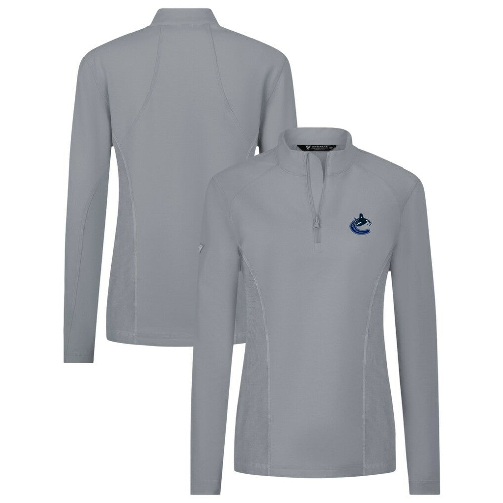 Vancouver Canucks Levelwear Women's Upright Quarter-Zip Pullover - Gray | NHL on sale