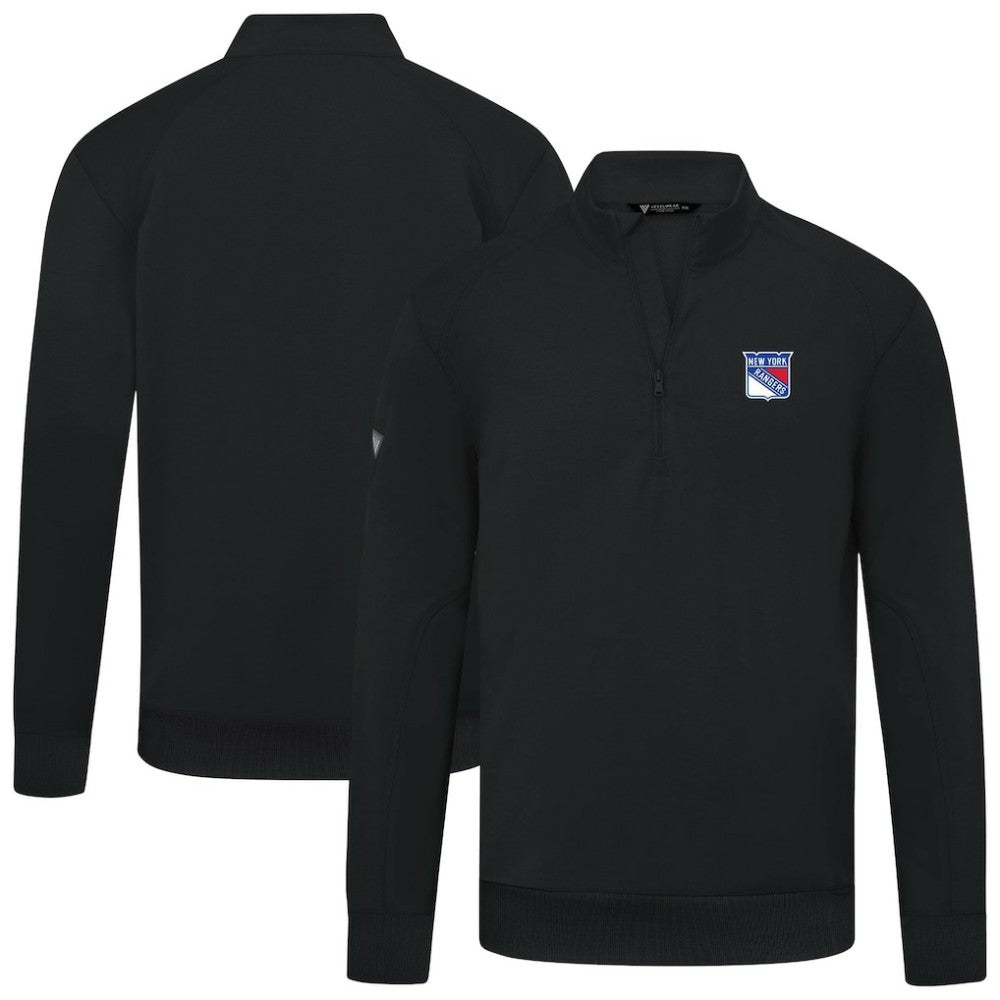 New York Rangers Levelwear Upright Tri-Blend Quarter-Zip Pullover - Black | NHL Clearance