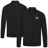 Edmonton Oilers Levelwear Upright Tri-Blend Quarter-Zip Pullover - Black | NHL Clearance