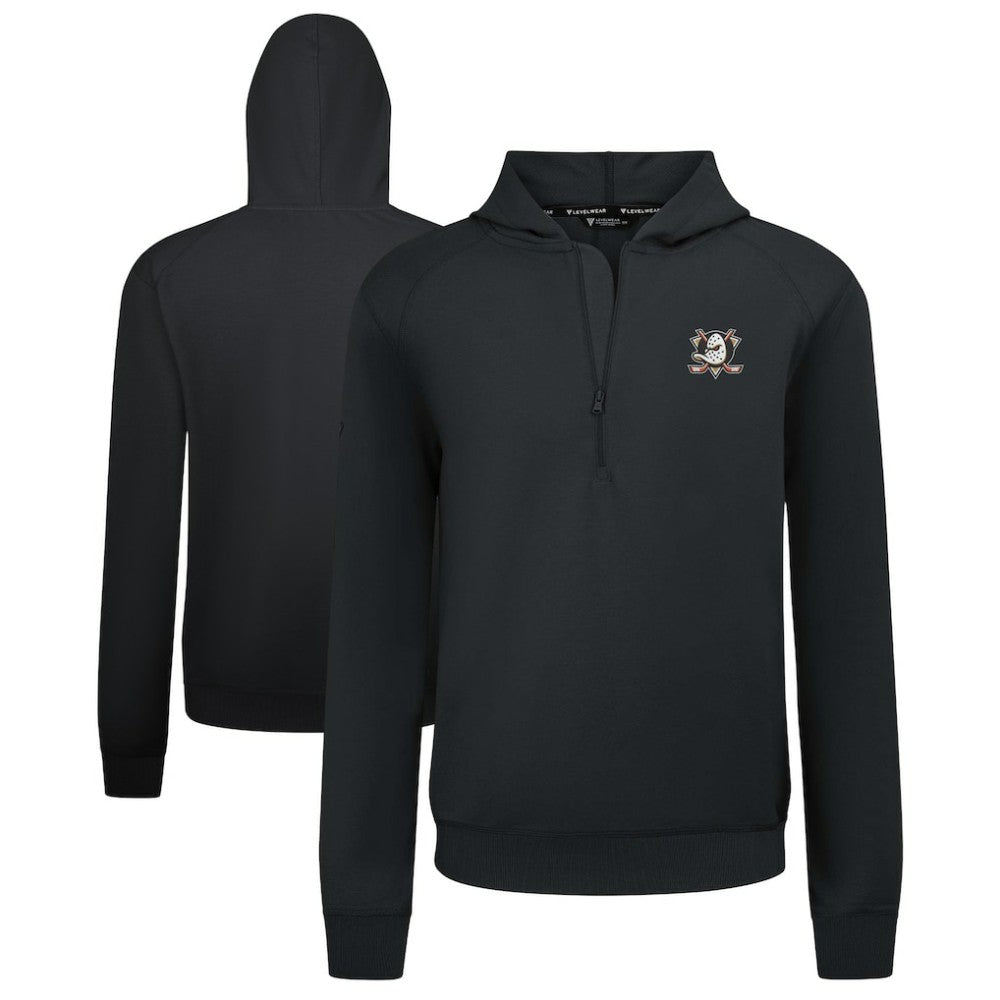 Anaheim Ducks Levelwear Technic Quarter-Zip Pullover Hoodie - Black | NHL on sale