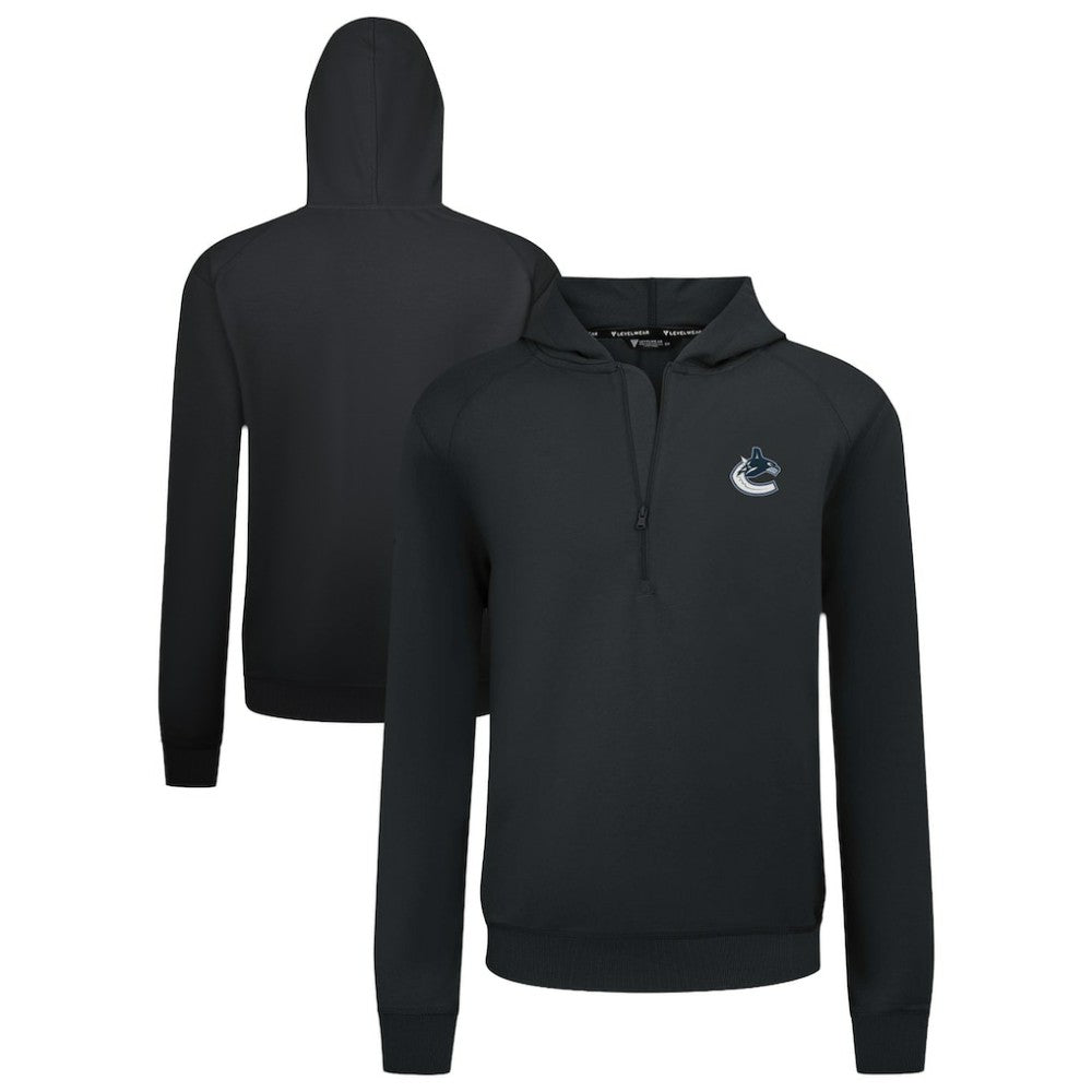 Vancouver Canucks Levelwear Technic Quarter-Zip Pullover Hoodie - Black | NHL discount