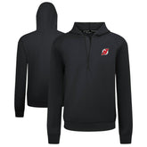 New Jersey Devils Levelwear Technic Quarter-Zip Pullover Hoodie - Black | NHL Clearance