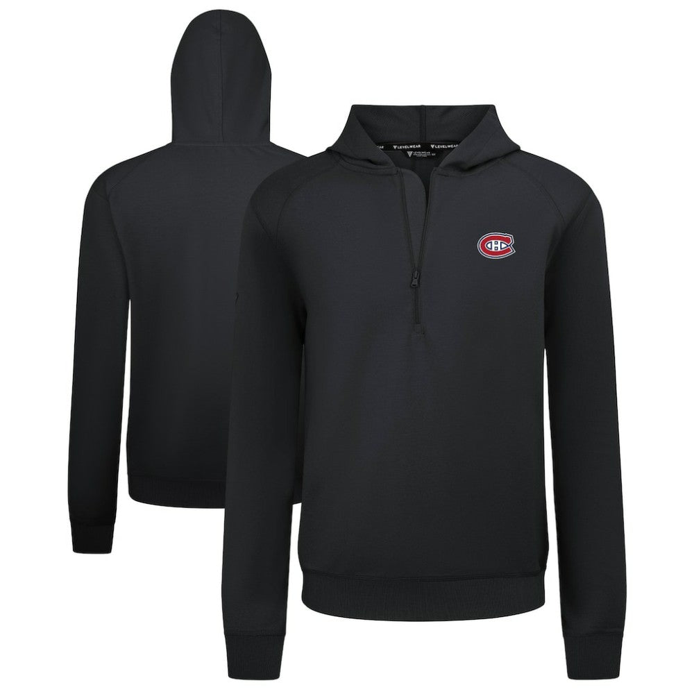 Montreal Canadiens Levelwear Technic Quarter-Zip Pullover Hoodie - Black | NHL Lifestyle