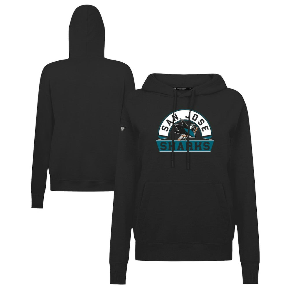 San Jose Sharks Levelwear Women's Adorn Banner Arch Pullover Hoodie - Black | NHL sale