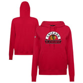 Chicago Blackhawks Levelwear Women's Adorn Banner Arch Pullover Hoodie - Red | NHL near me