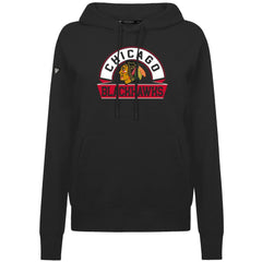 Chicago Blackhawks Levelwear Women's Adorn Banner Arch Pullover Hoodie - Black | NHL online