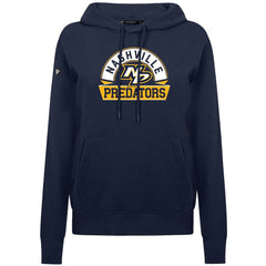 Nashville Predators Levelwear Women's Adorn Banner Arch Pullover Hoodie - Navy | NHL Lifestyle