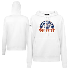 Edmonton Oilers Levelwear Women's Adorn Banner Arch Pullover Hoodie - White | NHL on sale