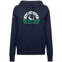 Vancouver Canucks Levelwear Women's Adorn Banner Arch Pullover Hoodie - Navy | NHL discount
