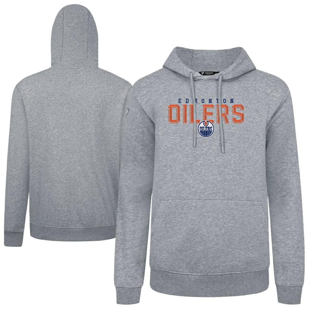 Edmonton Oilers Levelwear Podium Carve Pullover Hoodie - Gray | NHL near me
