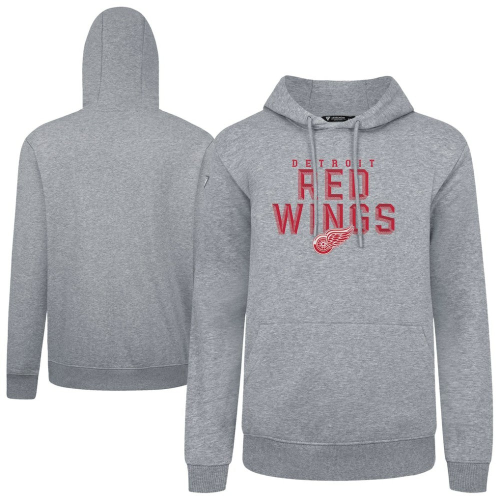 Detroit Red Wings Levelwear Podium Carve Pullover Hoodie - Gray | NHL near me