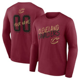 Cleveland Cavaliers Hustle Custom Long Sleeve T-Shirt Wine