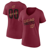 Cleveland Cavaliers Women's Hustle Custom V-Neck T-Shirt Wine