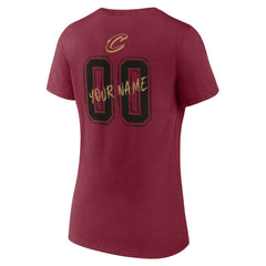 Cleveland Cavaliers Women's Hustle Custom V-Neck T-Shirt Wine