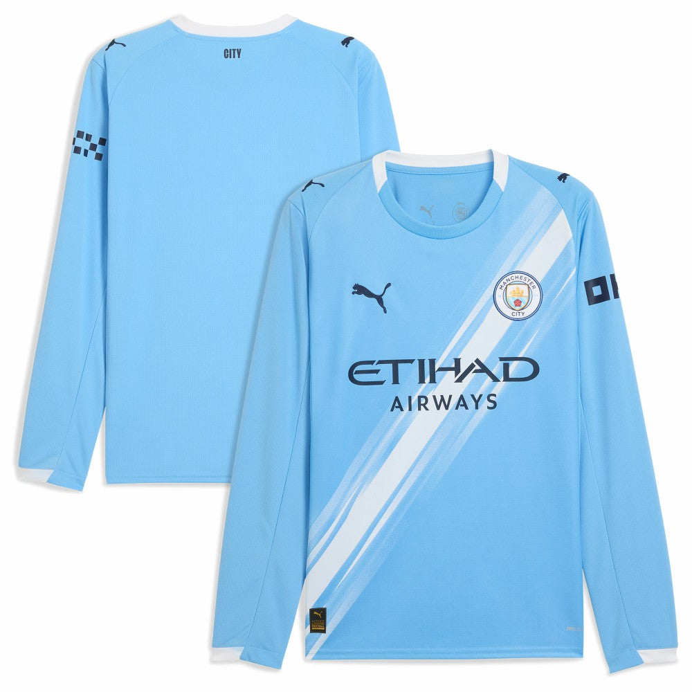 Puma - Manchester City 2025/26 Home Replica Long Sleeve Jersey - Sky Blue