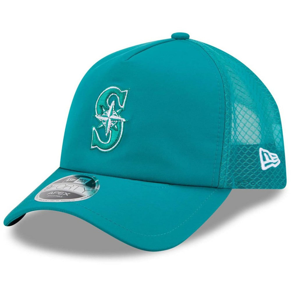 Seattle Mariners New Era 2026 Batting Practice Apex 9FORTY Adjustable Trucker Hat Sale