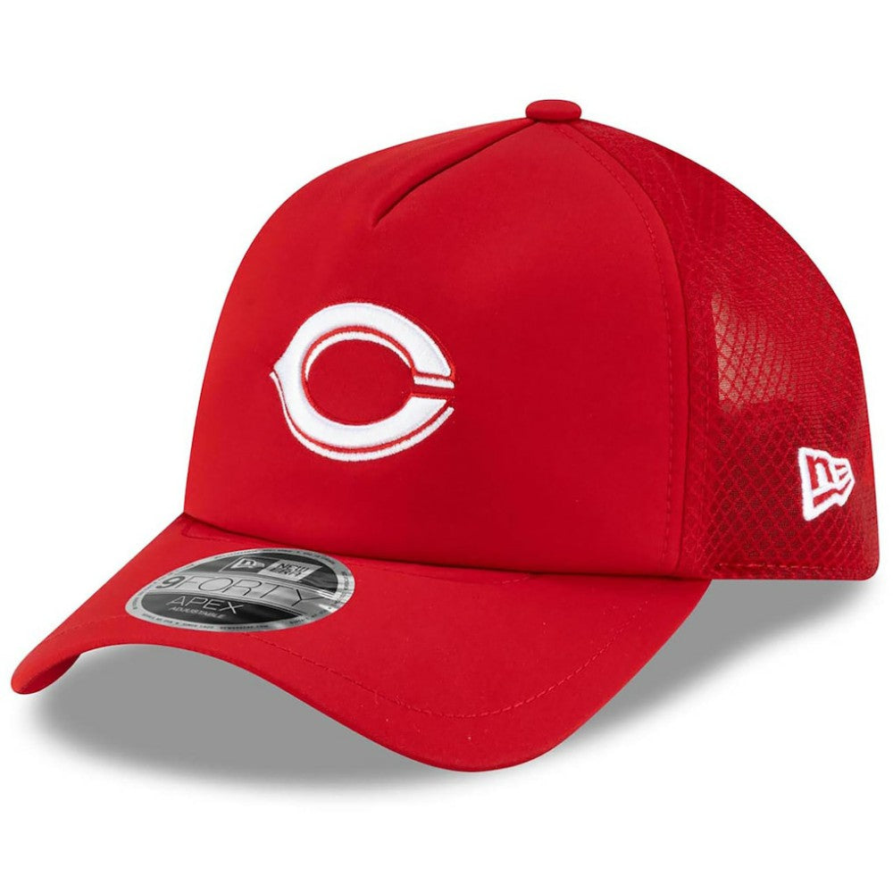 Cincinnati Reds New Era 2026 Batting Practice Apex 9FORTY Adjustable Trucker Hat Discount