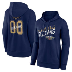 New Orleans Pelicans Women's Hustle Custom Pullover Hoodie Navy