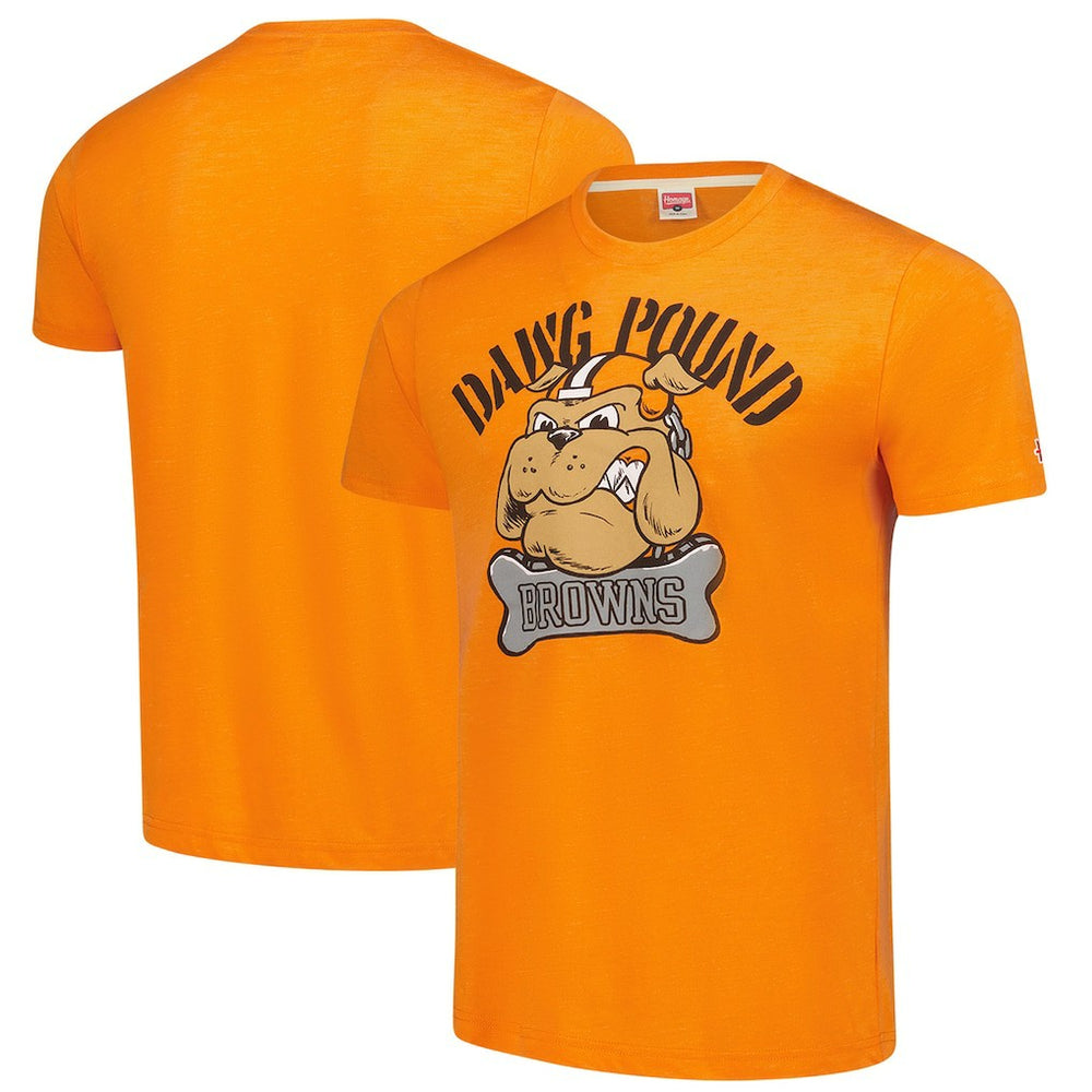 Cleveland Browns Homage Unisex Tri-Blend Dawg Pound XL Bone Collar T-Shirt - Orange - NFL
