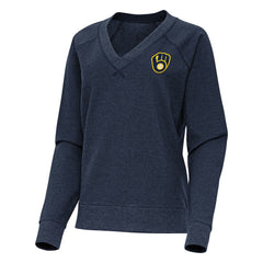 Milwaukee Brewers Antigua Women's Varsity Tri-Blend V-Neck Long Sleeve T-Shirt for sale