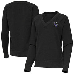 Colorado Rockies Antigua Women's Varsity Tri-Blend V-Neck Long Sleeve T-Shirt Discount
