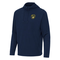 Milwaukee Brewers Antigua Connected Quarter-Zip Pullover Hoodie Outlet