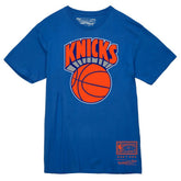 Mitchell & Ness New York Knicks Hardwood Classics Vintage Logo T-Shirt Blue