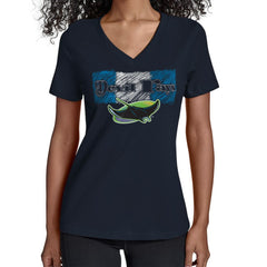 Tampa Bay Rays Starter Women's Team Color Shading V-Neck T-Shirt Outlet