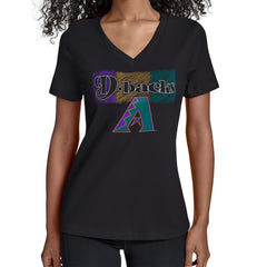 Arizona Diamondbacks Starter Women's Team Color Shading V-Neck T-Shirt Sale