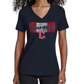 Cleveland Guardians Starter Women's Team Color Shading V-Neck T-Shirt for sale