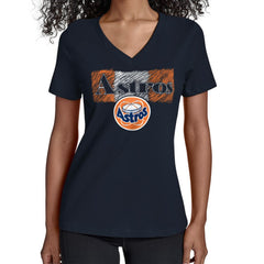 Houston Astros Starter Women's Team Color Shading V-Neck T-Shirt Online