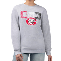 Cincinnati Reds Starter Women's Team Color Shading Fleece Pullover Sweatshirt Discount