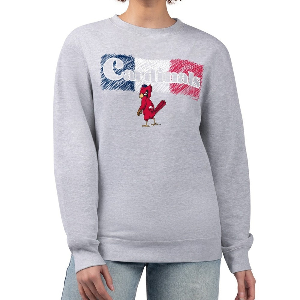 St. Louis Cardinals Starter Women's Team Color Shading Fleece Pullover Sweatshirt Outlet