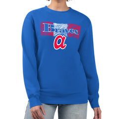 Atlanta Braves Starter Women's Team Color Shading Fleece Pullover Sweatshirt for sale