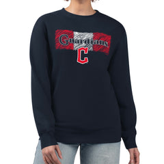 Cleveland Guardians Starter Women's Team Color Shading Fleece Pullover Sweatshirt for sale