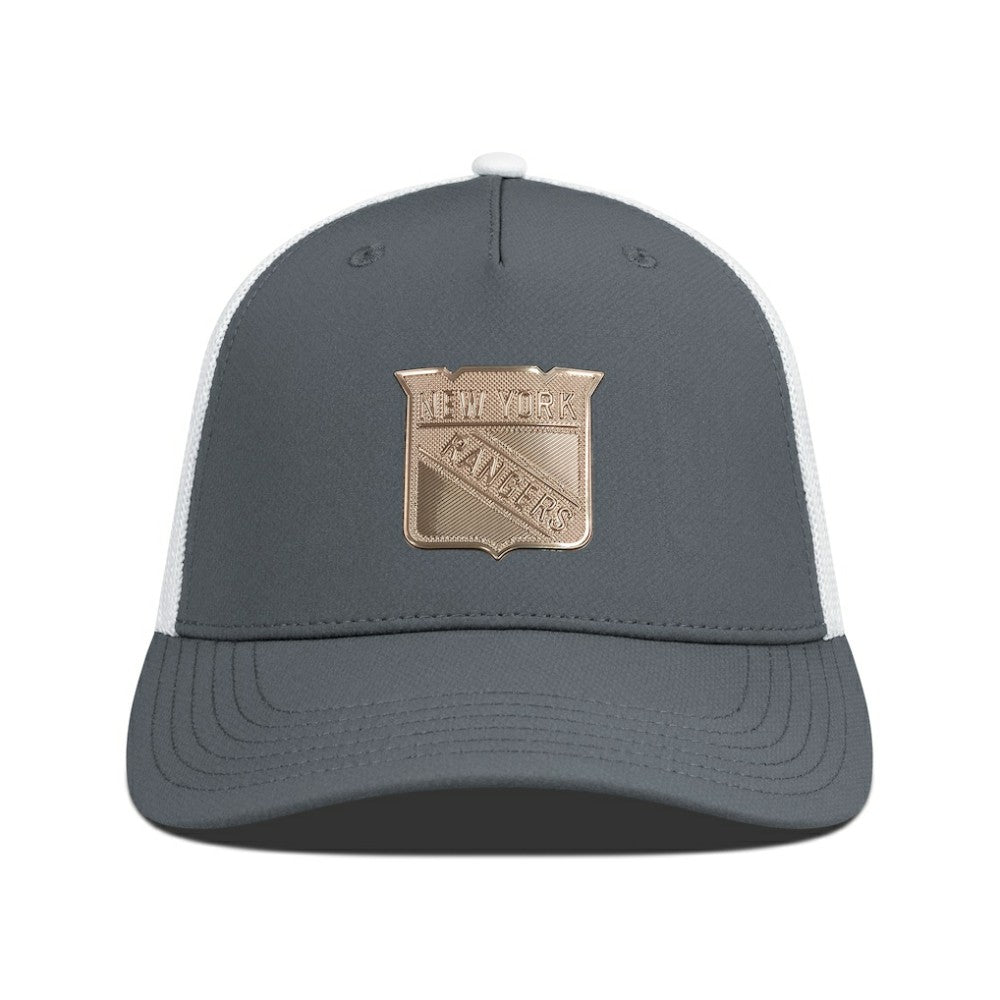 New York Rangers Levelwear Signal Copper Insignia Trucker Adjustable Hat - Charcoal/White | NHL on sale