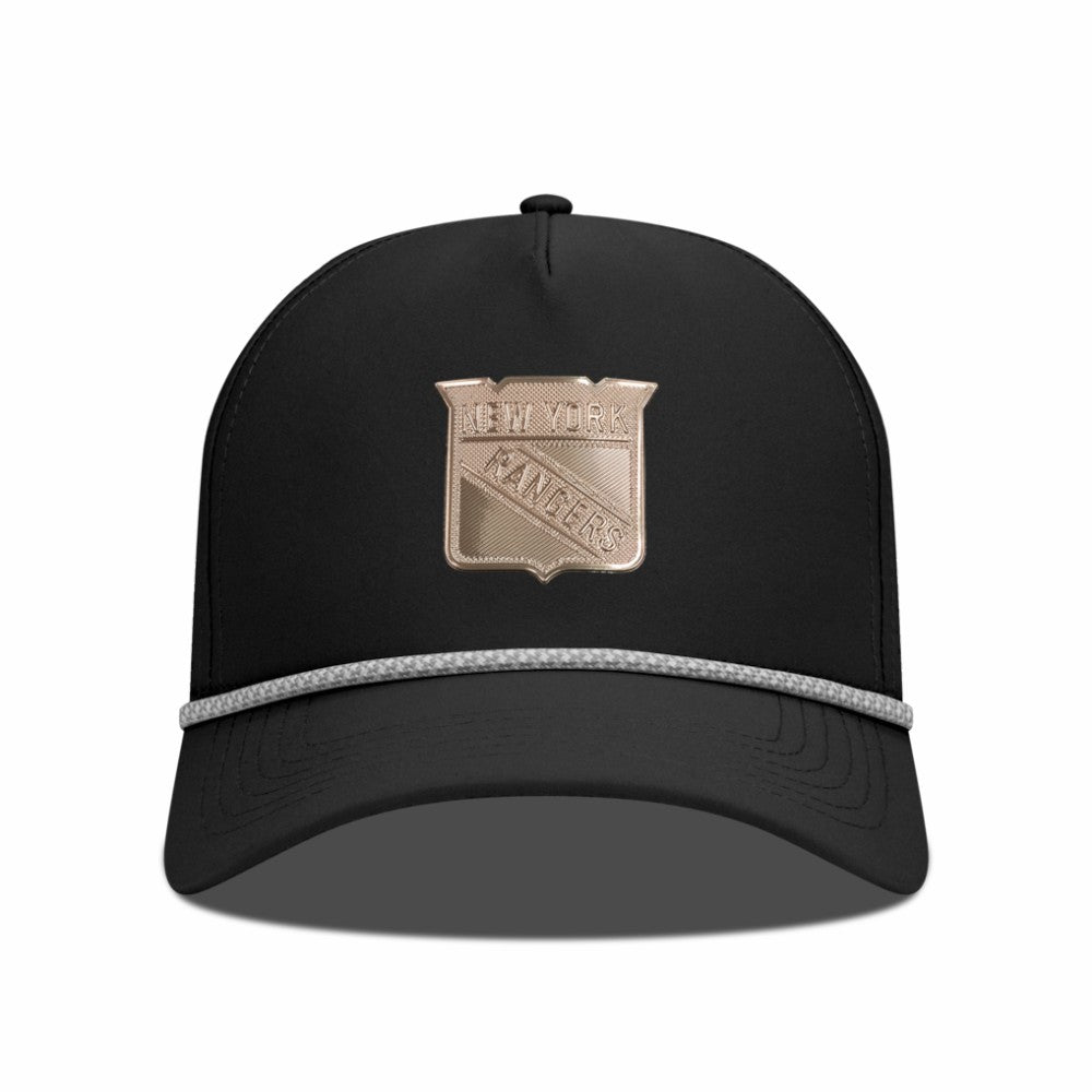 New York Rangers Levelwear Gordon Copper Insignia Vented Adjustable Hat - Black | NHL Clearance
