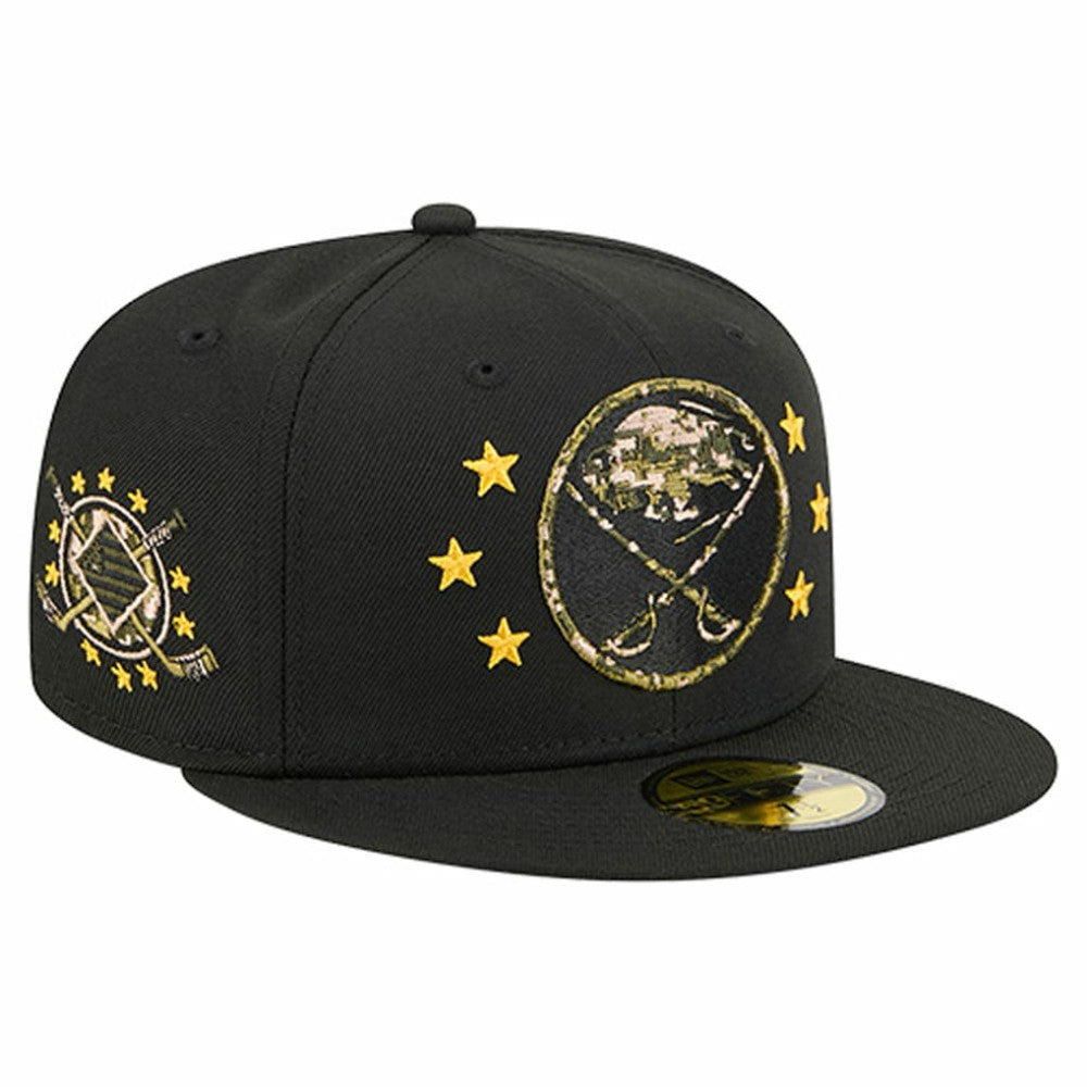 Buffalo Sabres New Era Military Appreciation Digital Camo Stars 59FIFTY Fitted Hat - Black | New Era on sale