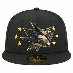 San Jose Sharks New Era Military Appreciation Digital Camo Stars 59FIFTY Fitted Hat - Black | New Era discount