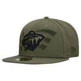 Minnesota Wild New Era Military Appreciation Flag 59FIFTY Fitted Hat - Olive | New Era on sale