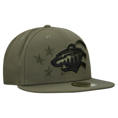 Minnesota Wild New Era Military Appreciation Flag 59FIFTY Fitted Hat - Olive | New Era on sale