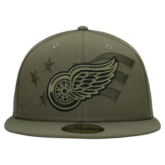 Detroit Red Wings New Era Military Appreciation Flag 59FIFTY Fitted Hat - Olive | New Era Lifestyle