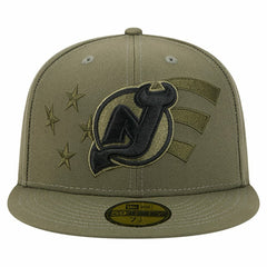 New Jersey Devils New Era Military Appreciation Flag 59FIFTY Fitted Hat - Olive | New Era discount