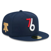 New Era Philadelphia 76ers 2025/26 City Edition Alternate 59FIFTY Fitted Hat Navy