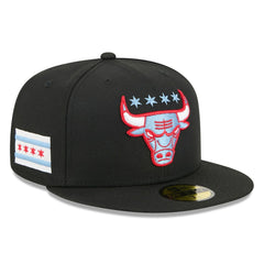 New Era Chicago Bulls 2025/26 City Edition Alternate 59FIFTY Fitted Hat Black