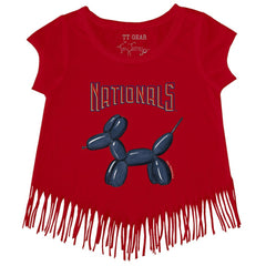 Washington Nationals Tiny Turnip Girls Youth Balloon Dog Fringe T-Shirt for sale