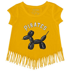Pittsburgh Pirates Tiny Turnip Girls Youth Balloon Dog Fringe T-Shirt Near Me